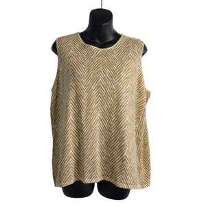 Evan Picone Sweater Tank Top Cream Tan Color Women's Size XL NWT